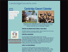 Tablet Screenshot of cambridgeconcerts.com